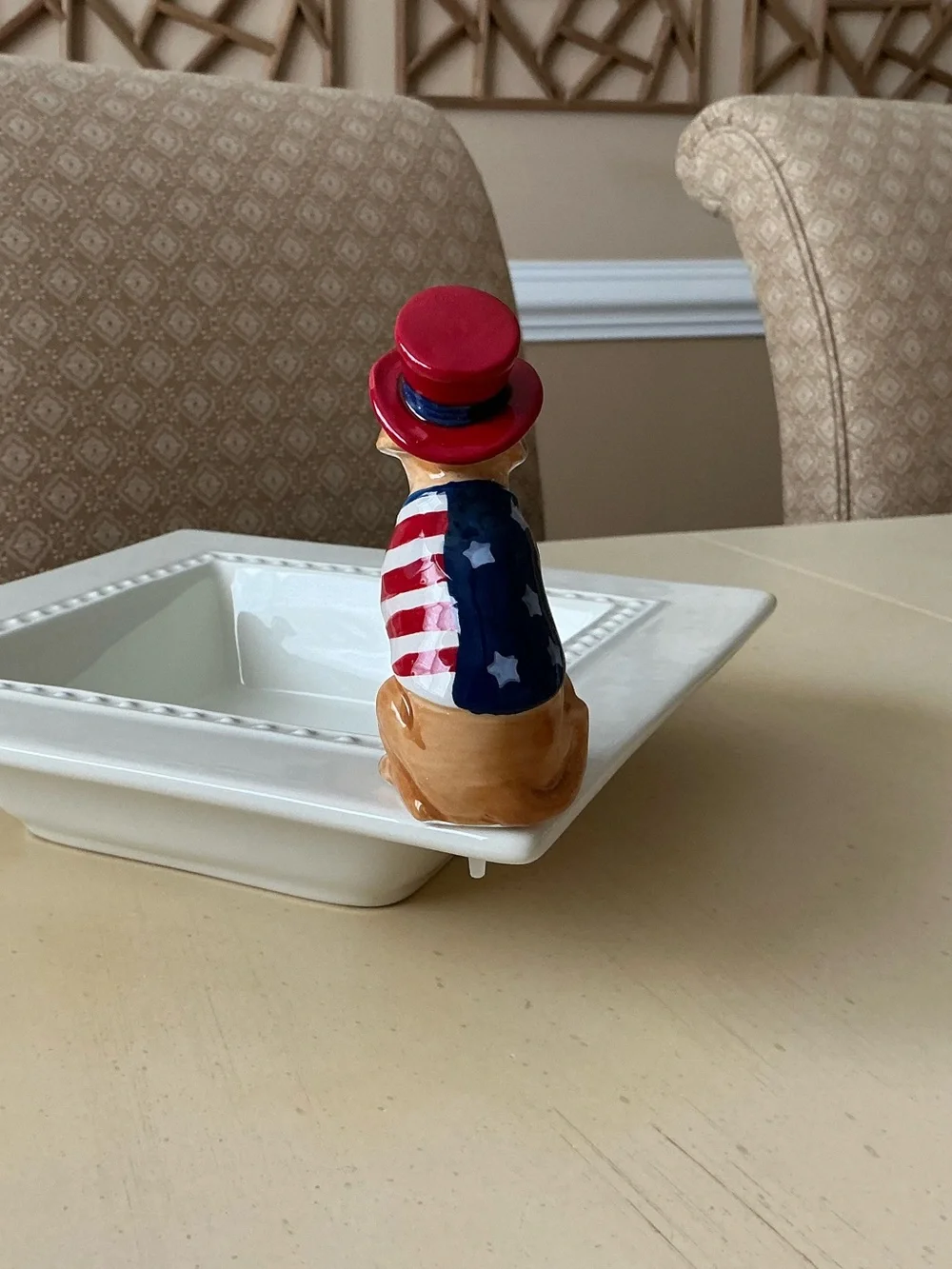 Patriotic Puppy Dog With Sunglasses Platter Decoration 🇺🇸